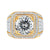 Yellow Gold Color Luxury Full Colorful CVD Diamonds  Men's Ring 01 - 1 CT Type