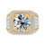 Yellow Gold Color Luxury Full Colorful CVD Diamonds  Men's Ring 02 - 5 CT Type