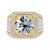 Yellow Gold Color Luxury Full Colorful CVD Diamonds  Men's Ring 02 - 1 CT Type