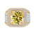 Yellow Gold Color Luxury Full Colorful CVD Diamonds  Men's Ring 03 - 2 CT Type