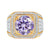 Yellow Gold Color Luxury Full Colorful CVD Diamonds  Men's Ring 01 - 2 CT Type