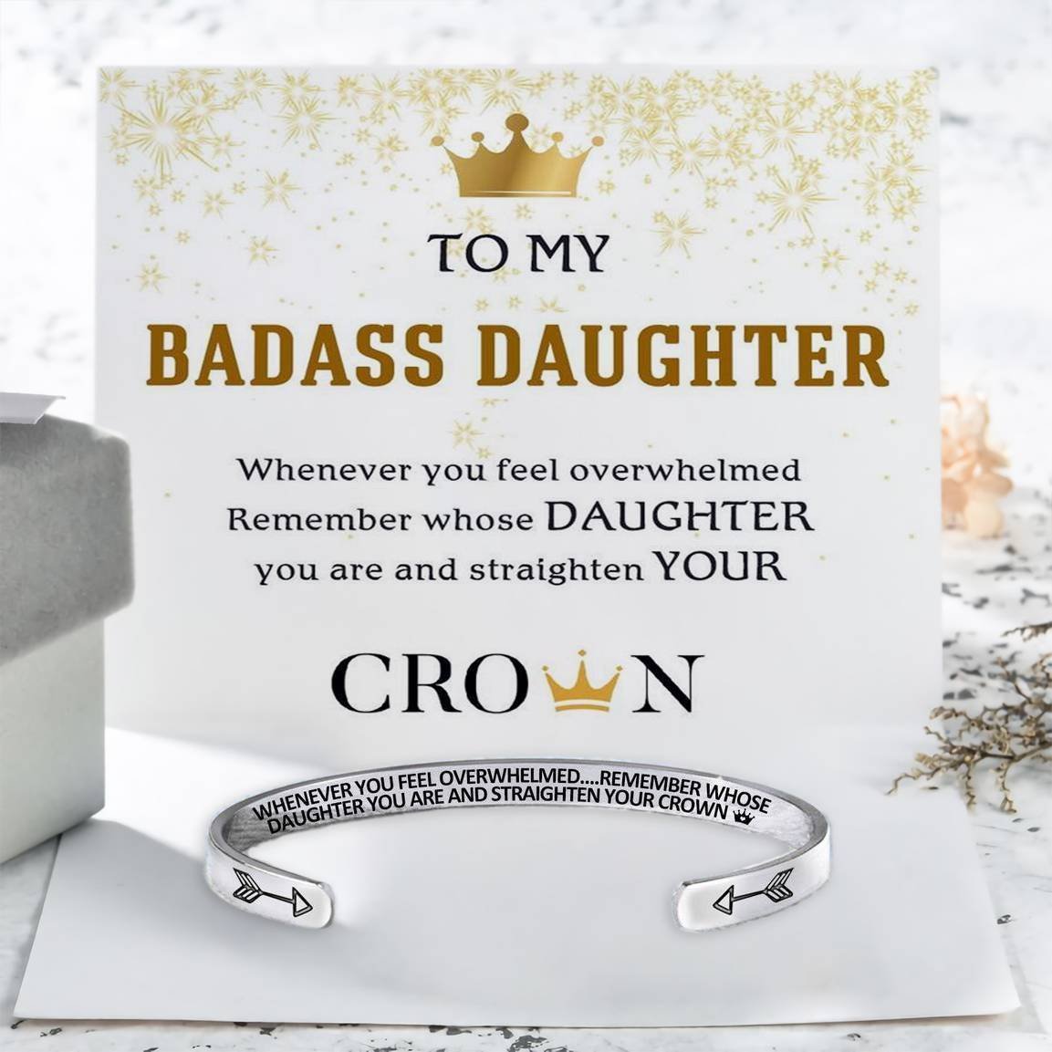 🎁 Promotion 49% OFF🎁 For Daughter - Whenever You Feel Overwhelmed...Crown Bracelet