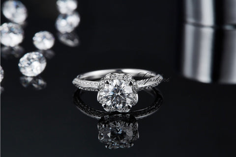 Classic Bouquet CVD Diamonds Ring-D color VVS - supskart