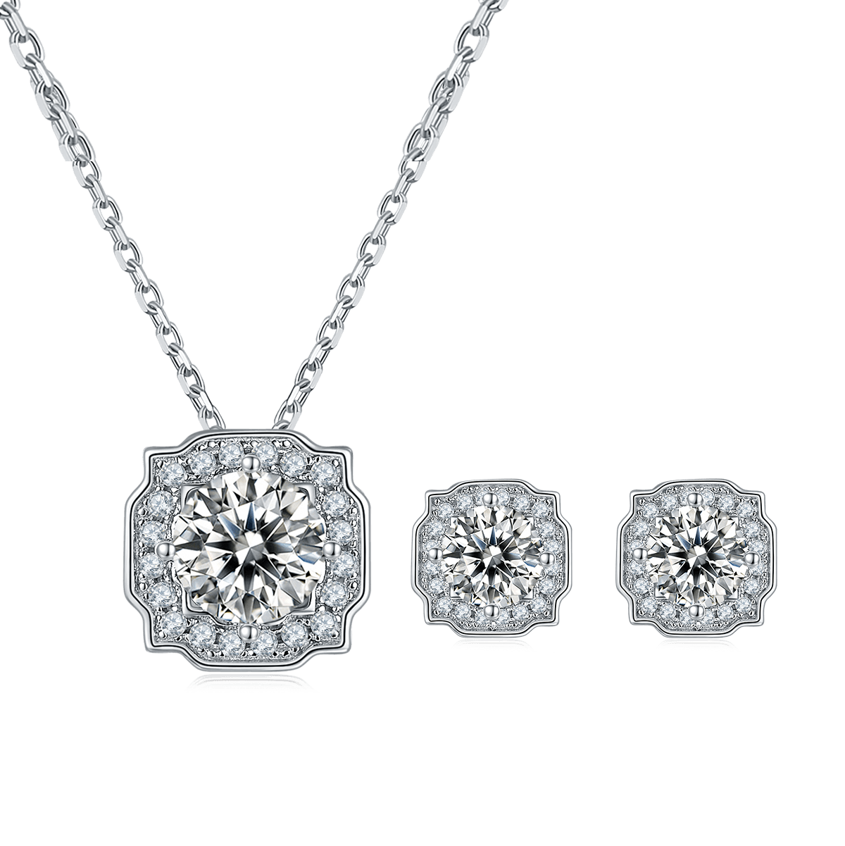 Classic Harry CVD Diamond Necklace Stud And Bracelet Jewlery Set - supskart