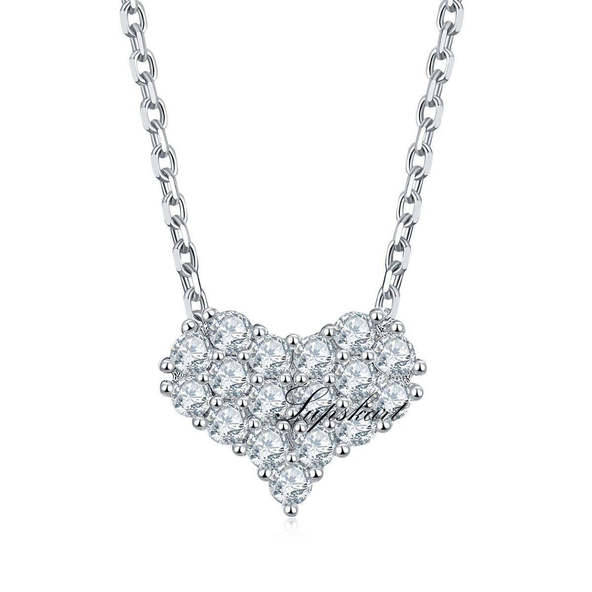 "Fall In Love At First Sight" CVD Diamond Necklace Stud And Bracelet Jewlery Set - supskart
