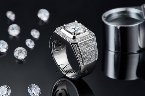 Luxury Full CVD Diamonds Men's Ring - supskart