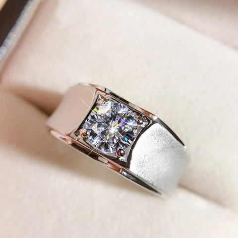 Matte Surface CVD Diamond Ring for Men - supskart