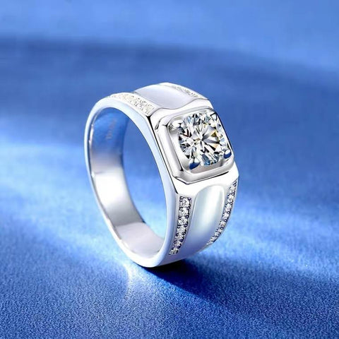 Matte Surface CVD Diamond Ring for Men - supskart