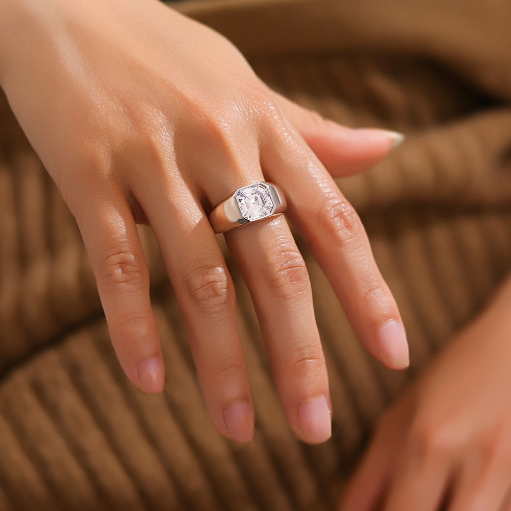 Pre Sale-‼2025 Hot Classic Style Men's CVD Diamonds  Men's Ring - Asscher Cut