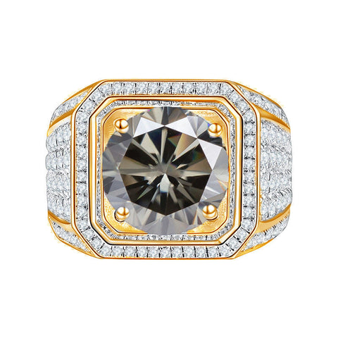 Yellow Gold Color Luxury Full Colorful CVD Diamonds  Men's Ring 01 - 5 CT Type