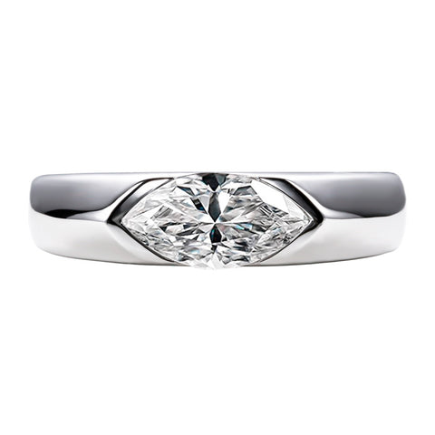 Simple and Classic 1 Carat CVD Diamond Unisex Marquise Ring