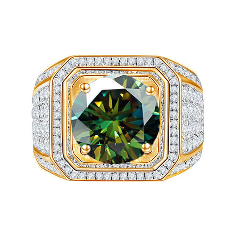 Yellow Gold Color Luxury Full Colorful CVD Diamonds  Men's Ring 01 - 1 CT Type