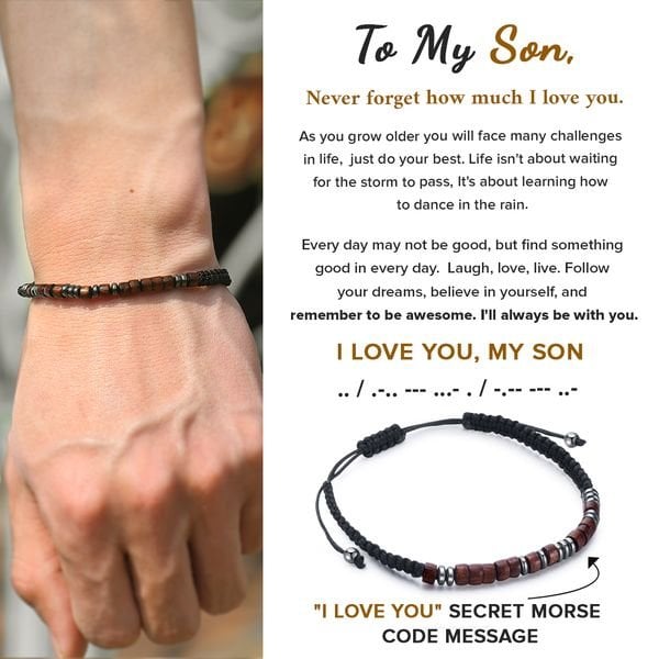 Last Day Promotion 49% OFF--🎁To My Son, I Love You Morse Code Bracelet