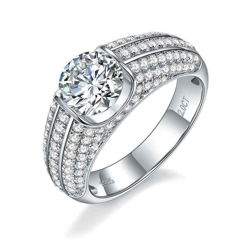 Round Design Full CVD Diamonds  Men's Ring