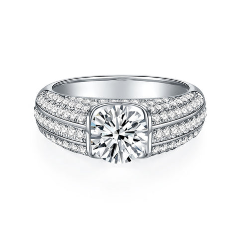 Round Design Full CVD Diamonds  Men's Ring