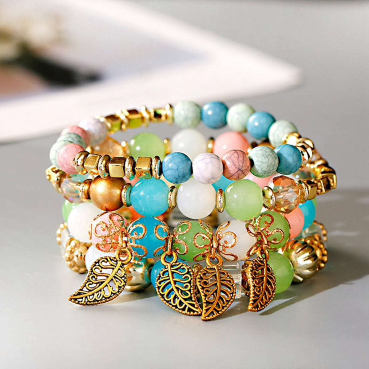 Bohemian Leaf Bracelet Set