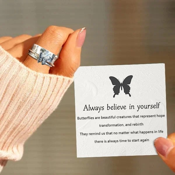 __ Last Day Promotion 49% OFF __Butterflies Silver Spinner Ring__