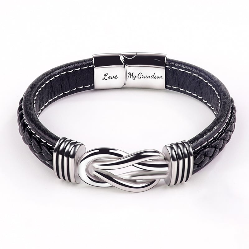Promotion 49% OFF--🎁“Mother and Son Forever Linked Together&quot; Braided Leather Bracelet