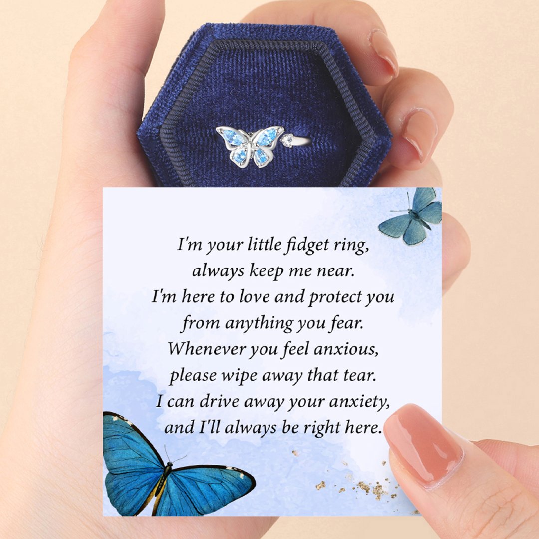__Promotion 49% OFF____To My Granddaughter Butterfly Fidget Ring_______