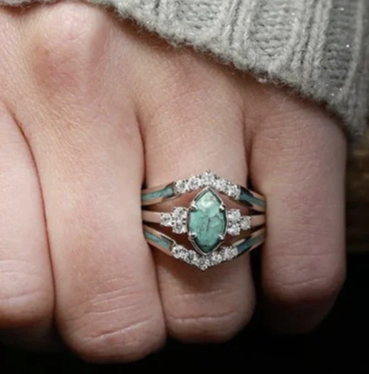 __Last Day SALE- 49% OFF___¤ï_To My Dearest Mother Natural Turquoise Ring