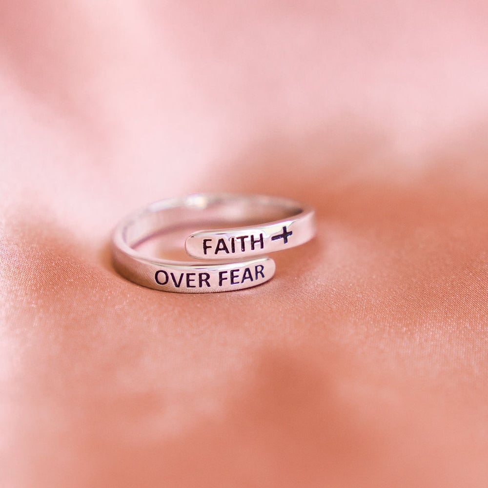__49% OFF&quot;FAITH OVER FEAR&quot; CROSS RING (BEST SELLER)