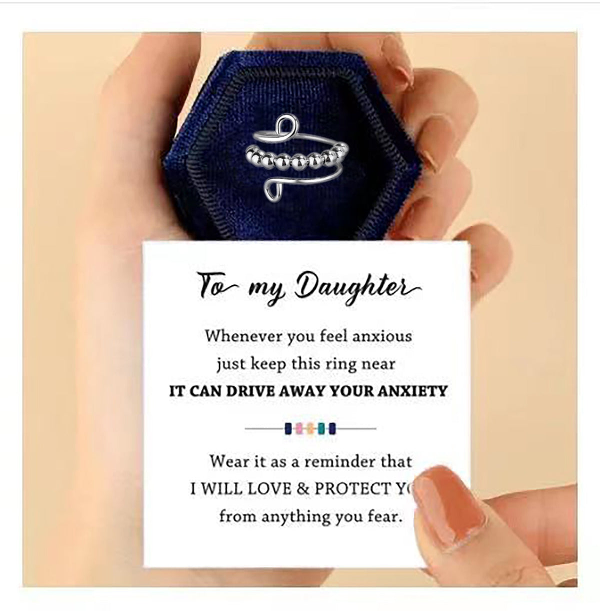 __ Last Day Promotion 49% OFF __For Daughter - Drive Away Your Anxiety Circle Beads Fidget Ring