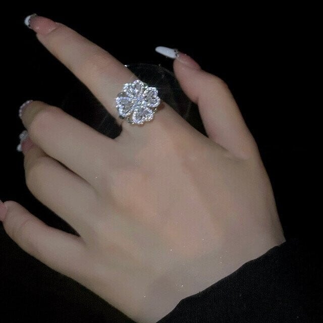 Hot Sale__ Four-Leaf Clovers Rotating Ring __ A Gift For Your Loved Ones_¤ï_