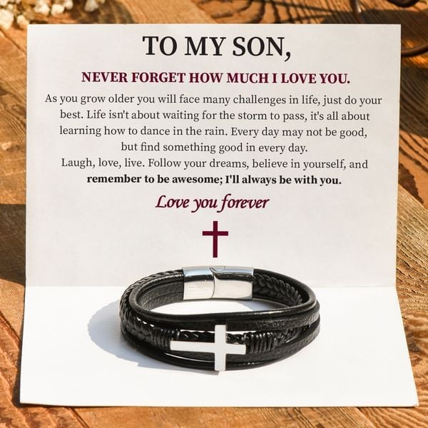 Promotion 49% OFF--🎁To My Son Love You Forever Cross Bracelet