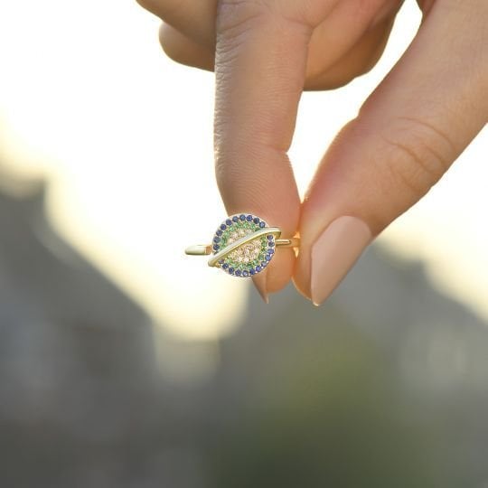 __ Promotion 49% OFF____ To My Daughter__Rotating Planet Spinning Anxiety Ring__