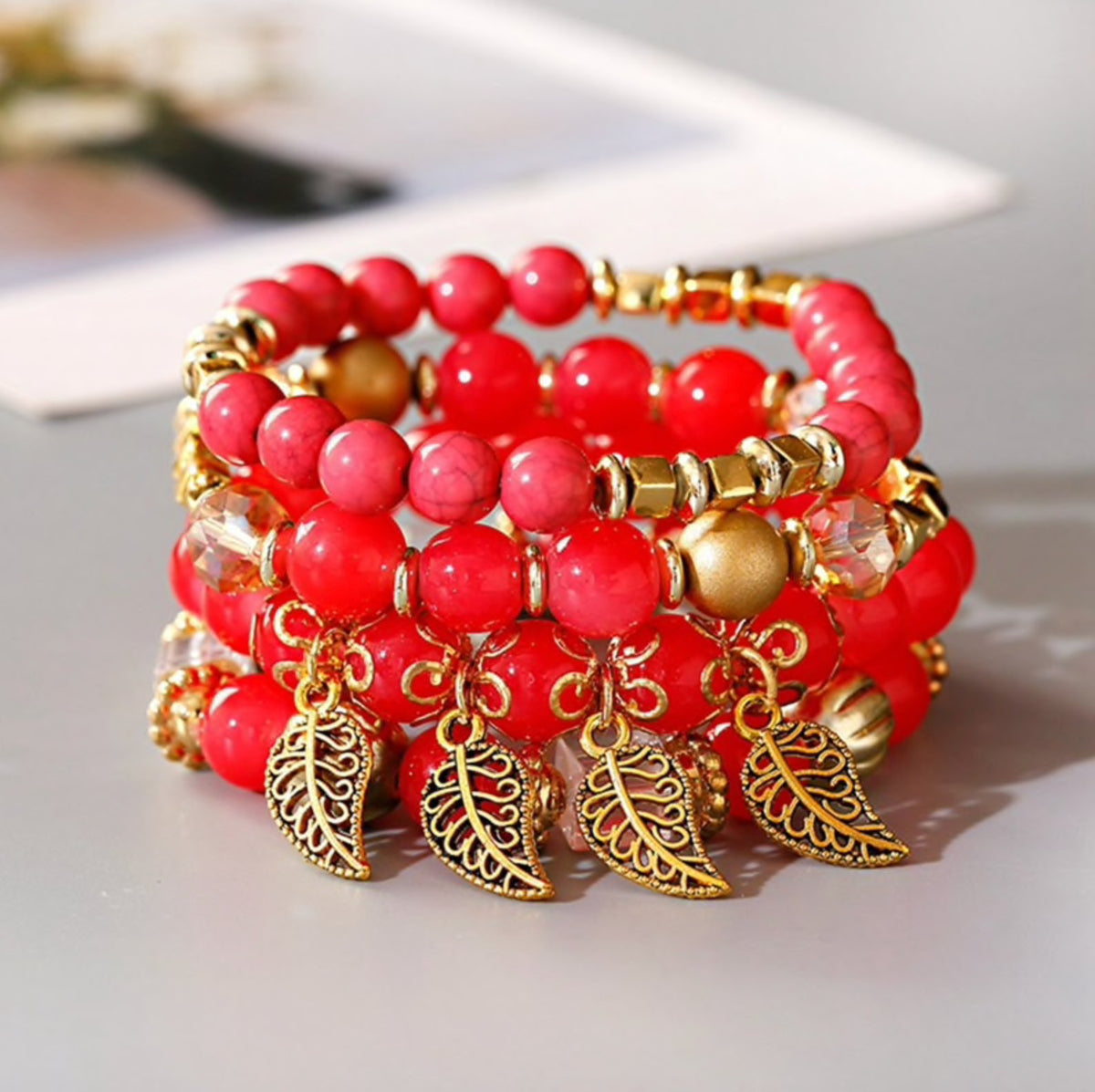 Bohemian Leaf Bracelet Set