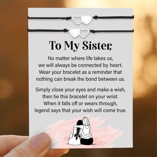 🎁  Last Day Promotion 70% OFF🎁 To My Sister, We’re Connected By Heart Bracelet Set