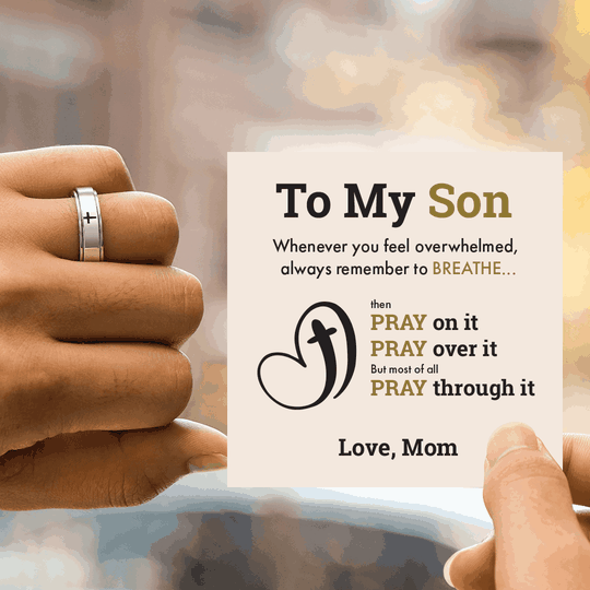 __Promotion 49% OFF____To My Son Pray Through It Fidget Cross Ring