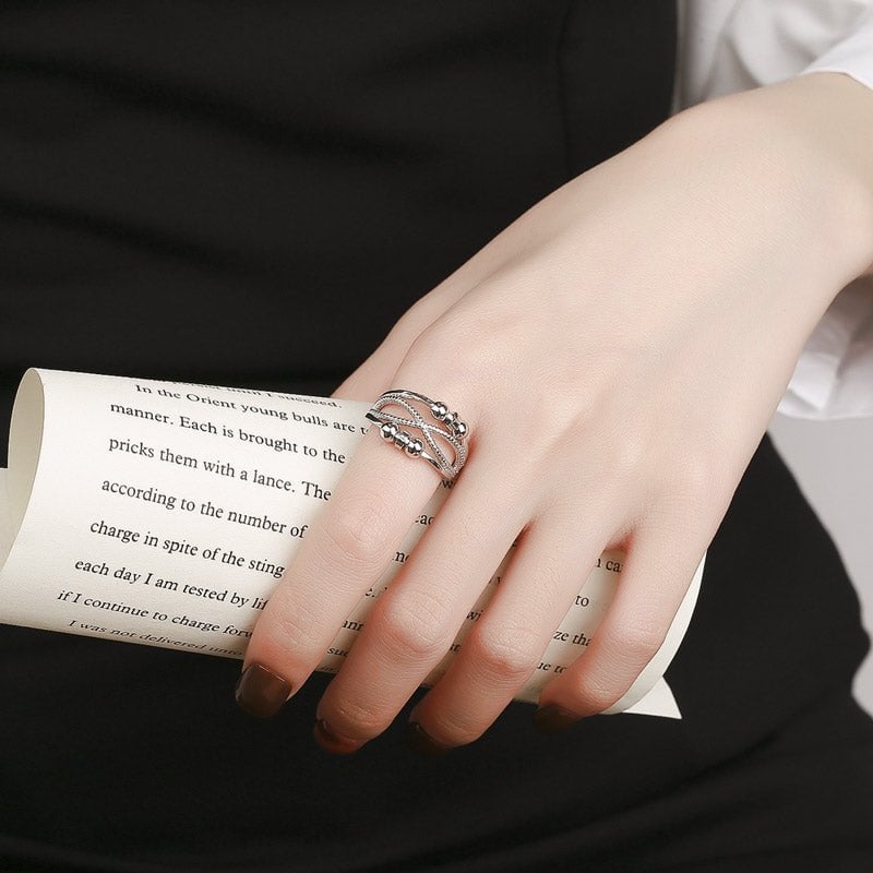 __ Last Day Promotion 49% OFF __For Daughter -  Drive Away Your Anxiety Layer Cross Beads Fidget Ring