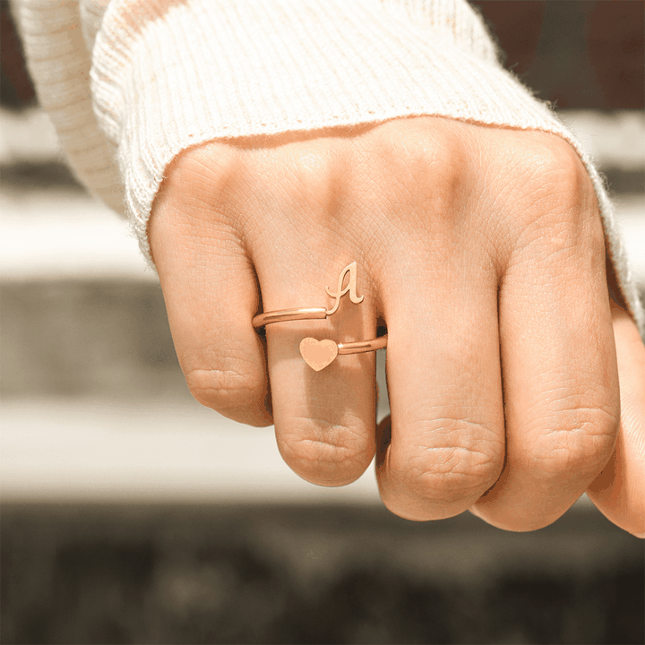 __Promotion 48% OFF____To My Granddaughter, Dainty Initial Heart Ring