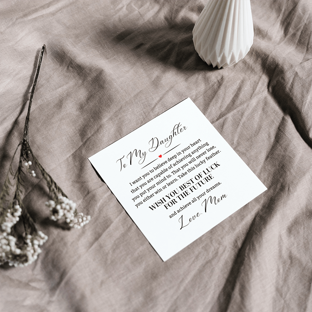 To My Daughter, Wish You Best Of Luck Personalized Plume Ring