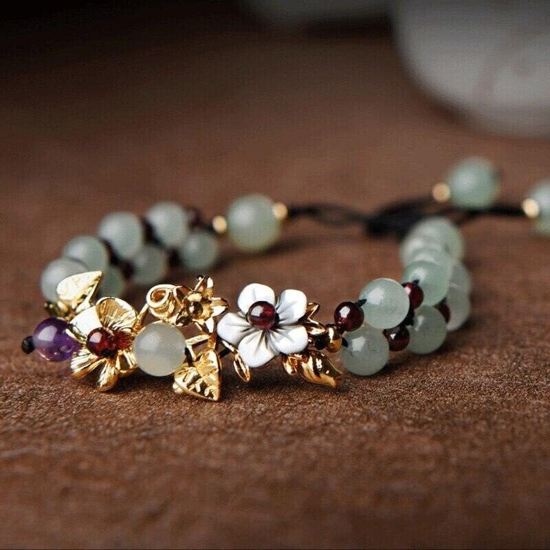 Aventurine &amp; Garnet Stone Bracelet