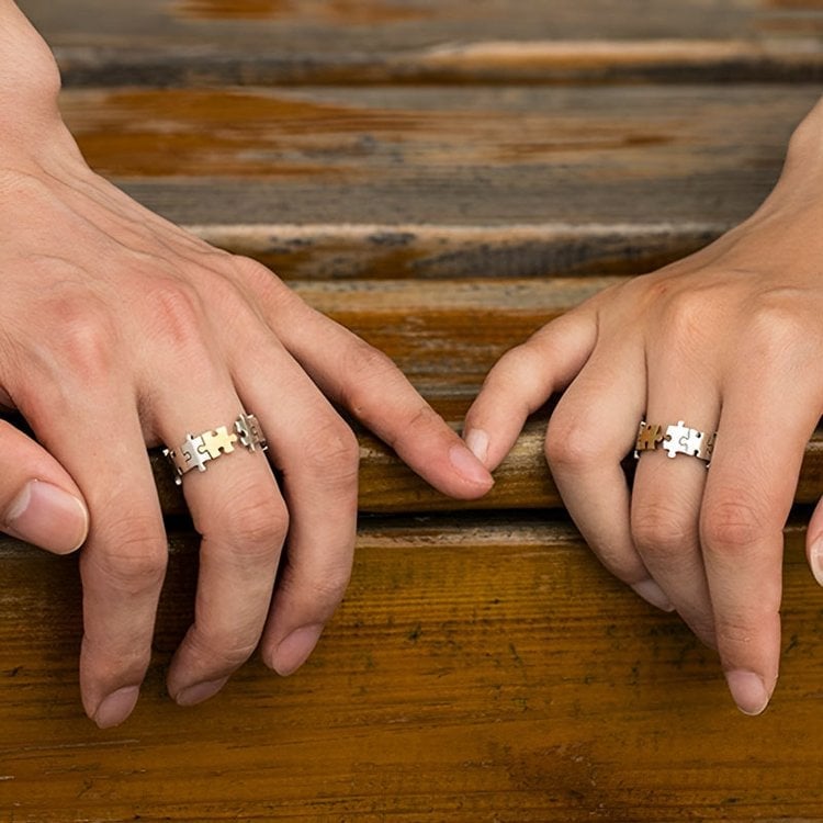 __Promotion 49% OFF__For Love - You are My Missing Piece Puzzle Couple Ring