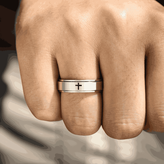 __Promotion 49% OFF____To My Son Pray Through It Fidget Cross Ring