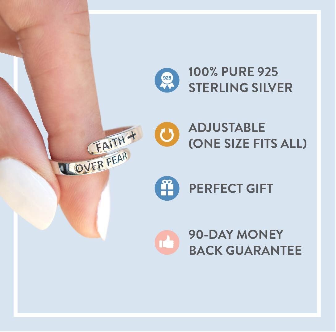__49% OFF&quot;FAITH OVER FEAR&quot; CROSS RING (BEST SELLER)