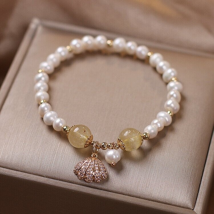 Freshwater Pearl &amp;  shell  Bracelet