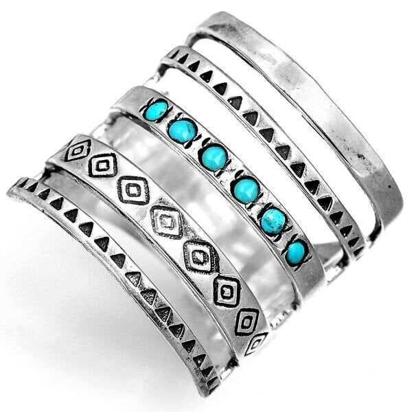 __ New Year SALE - 49% OFF___¤ï_Silver Southwestern Style Turquoise Ring