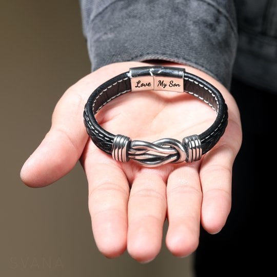 Promotion 49% OFF--🎁“Mother and Son Forever Linked Together&quot; Braided Leather Bracelet