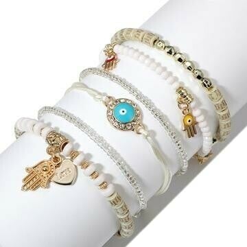 Hamsa Hand Bracelet Set