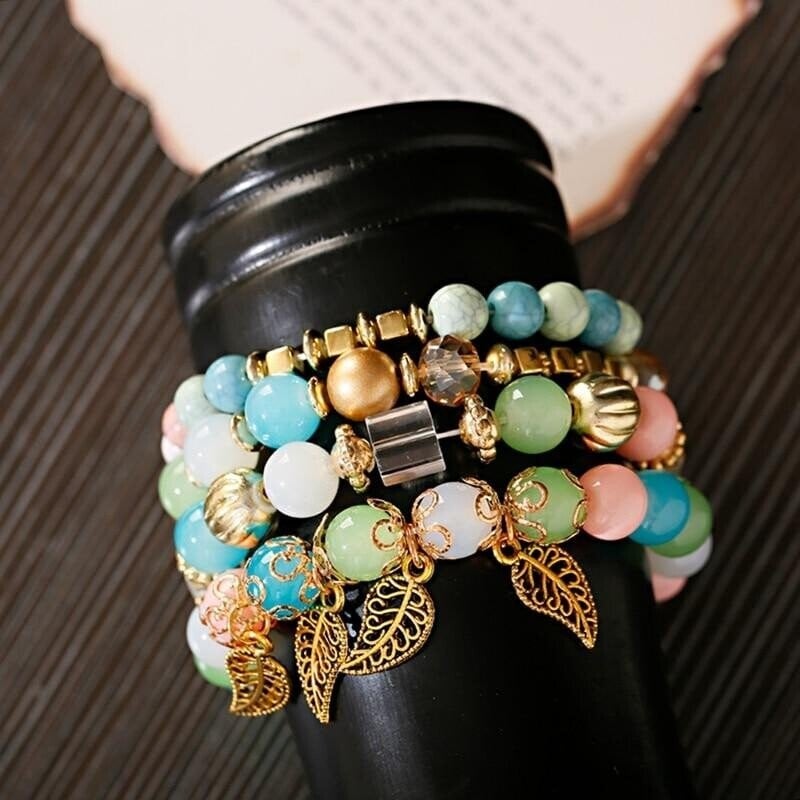 Bohemian Leaf Bracelet Set