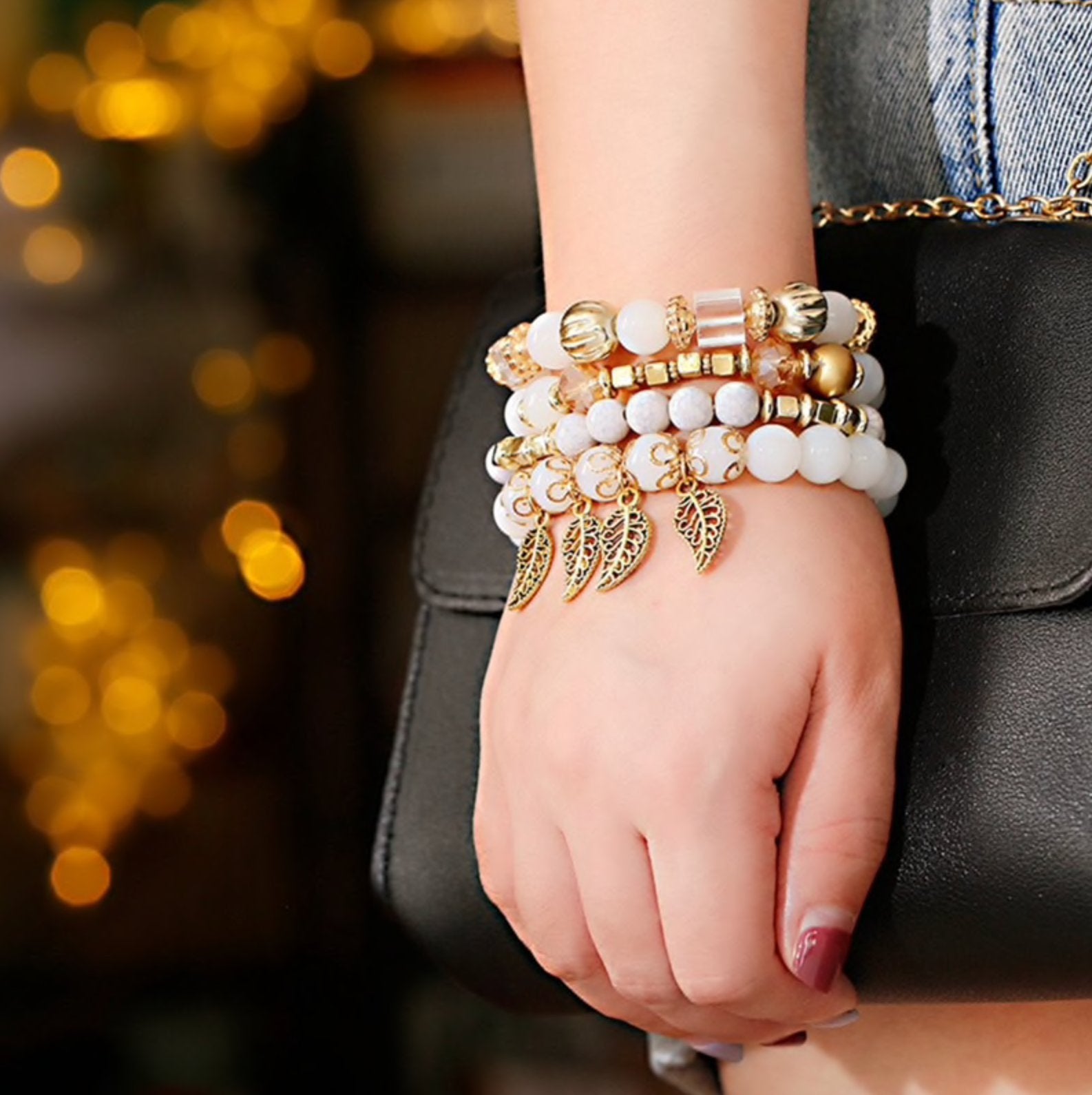 Bohemian Leaf Bracelet Set