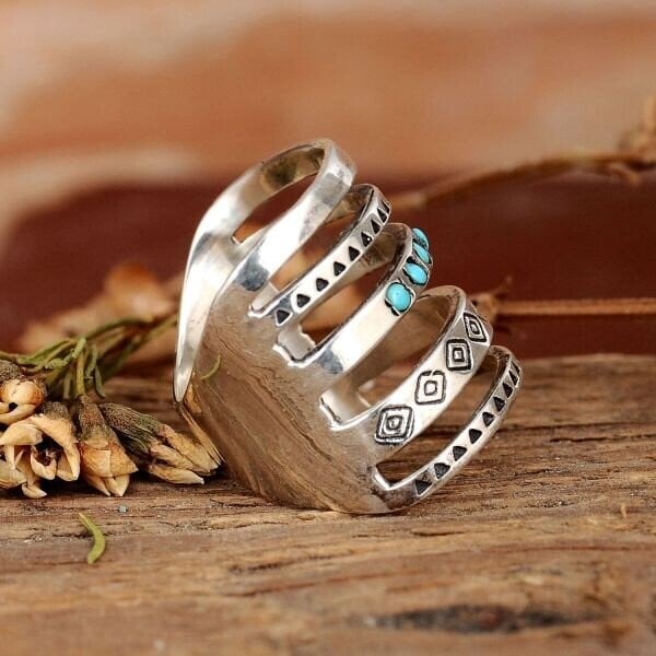 __ New Year SALE - 49% OFF___¤ï_Silver Southwestern Style Turquoise Ring