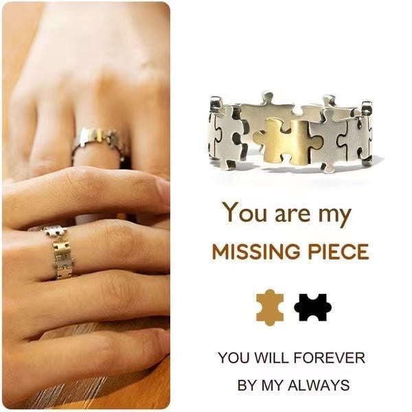 __Promotion 49% OFF__For Love - You are My Missing Piece Puzzle Couple Ring