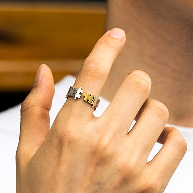 __Promotion 49% OFF__For Love - You are My Missing Piece Puzzle Couple Ring