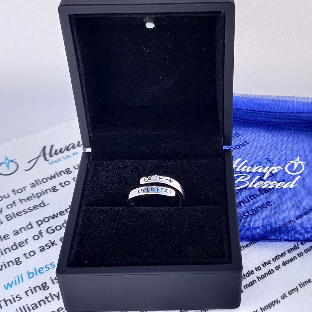 __49% OFF&quot;FAITH OVER FEAR&quot; CROSS RING (BEST SELLER)