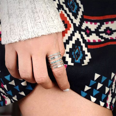 __ New Year SALE - 49% OFF___¤ï_Silver Southwestern Style Turquoise Ring